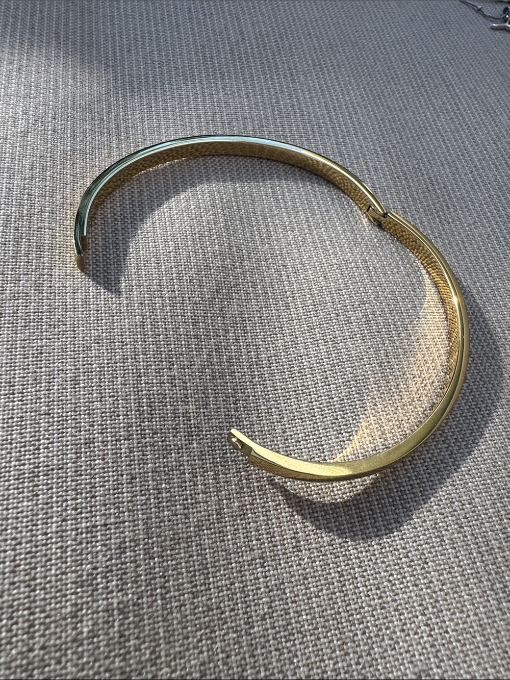 Gold-tone Hinged Bangle Bracelet - Picture 2 of 4